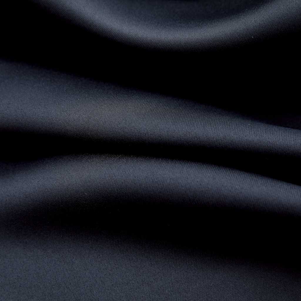 Zavjese za zamračivanje s prstenima 2 kom crne 140 x 225 cm
