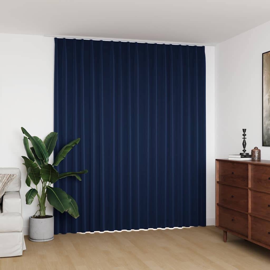 Zavjesa za zamračivanje s kukama plava 290 x 245 cm