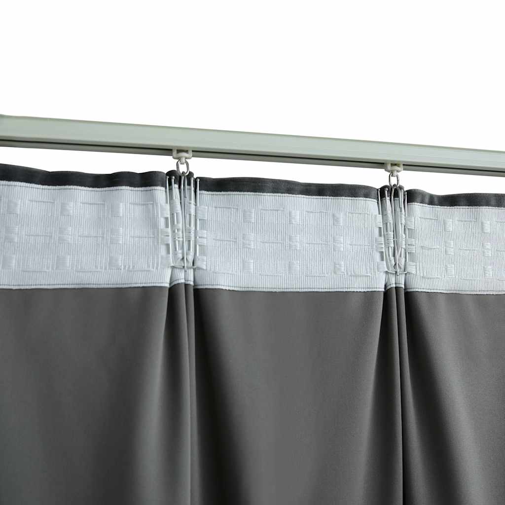 Zavjese za zamračivanje 2 kom baršunaste antracit 140 x 245 cm
