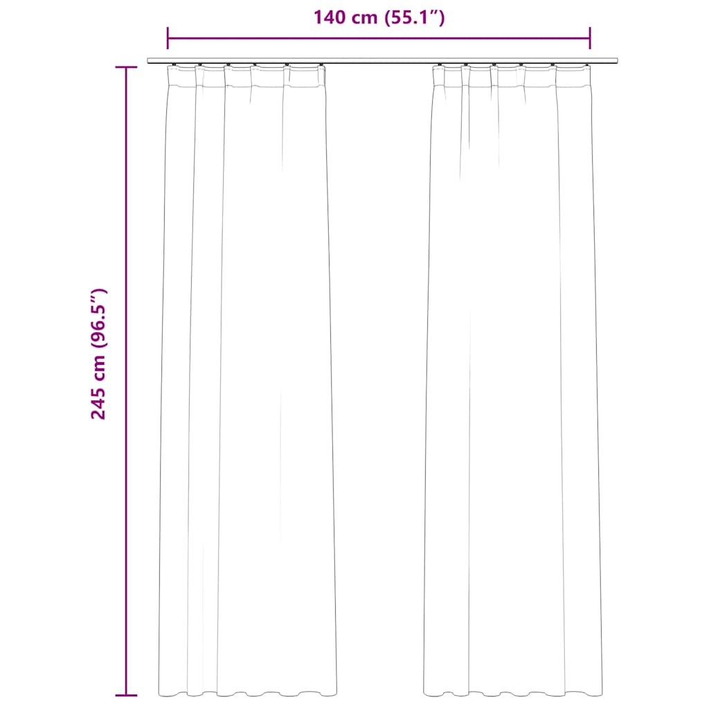 Zavjese za zamračivanje 2 kom baršunaste tamnoplave 140x245 cm