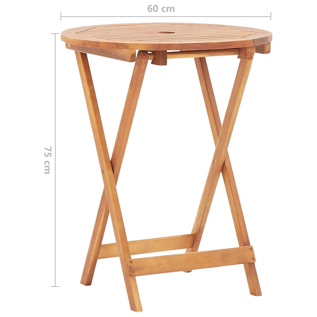 Sklopivi vrtni stol od masivnog bagremovog drva 60 x 75 cm