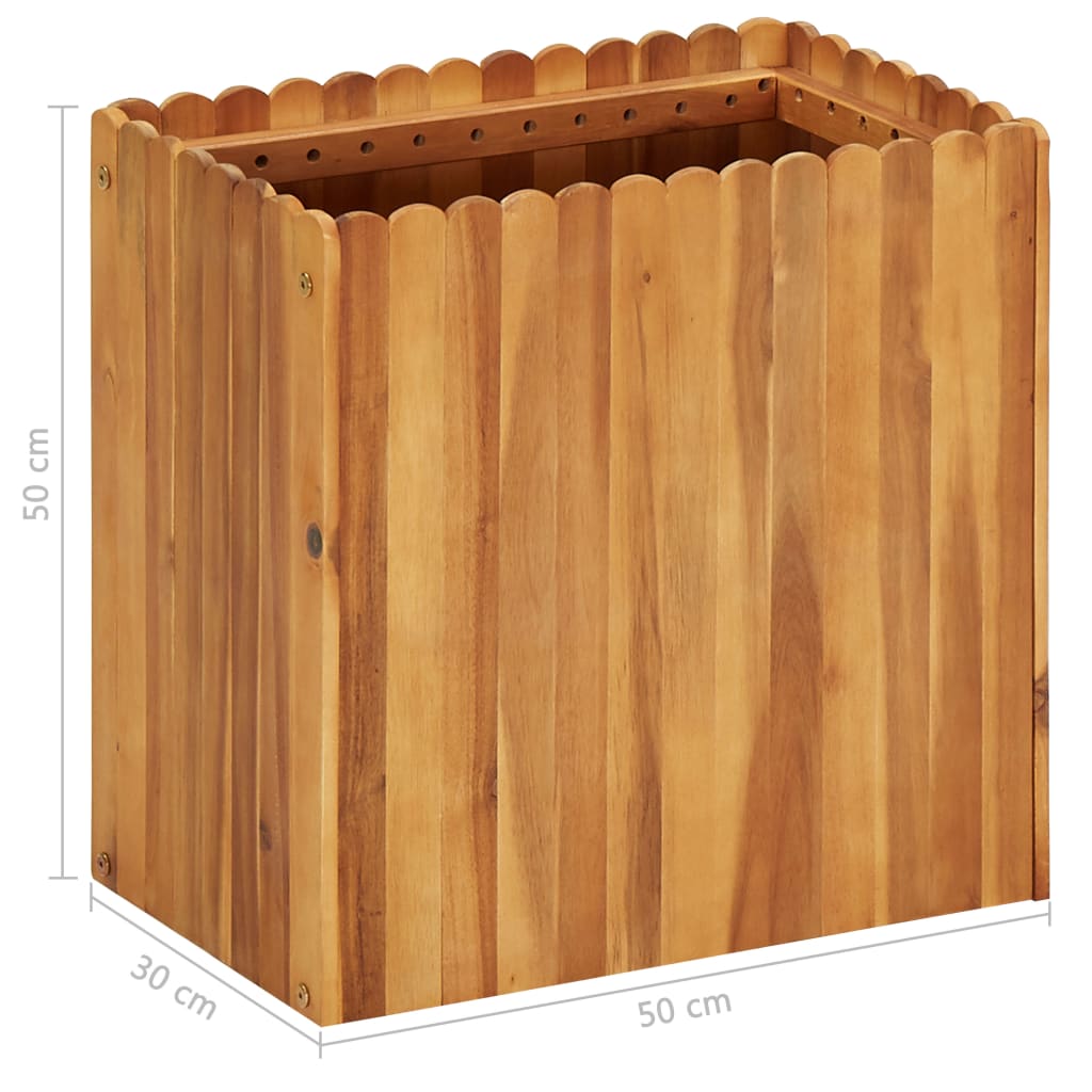 Vrtna posuda za sadnju od masivnog bagremovog drva 50x30x50 cm