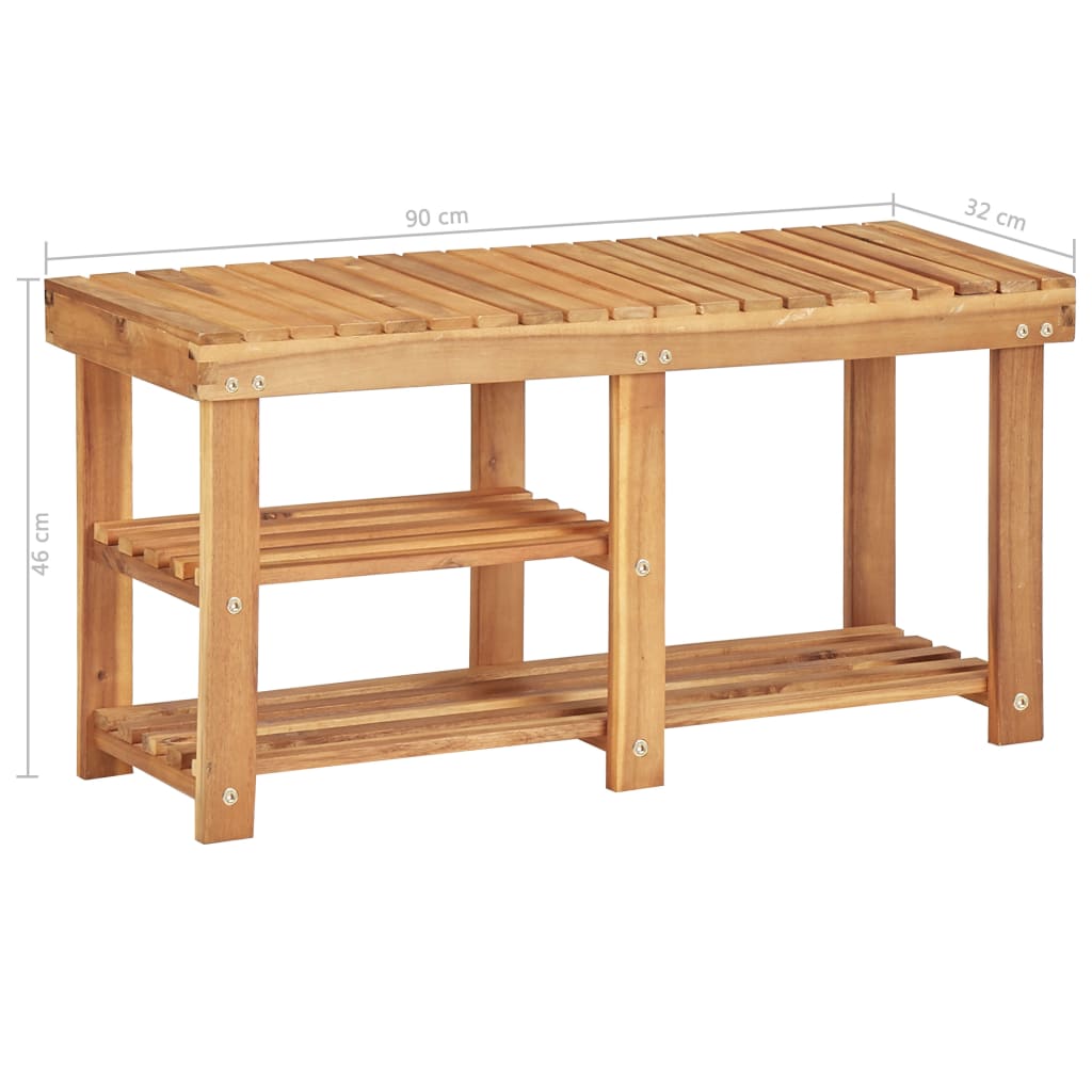 Stalak za cipele 90 x 32 x 46 cm od masivnog bagremovog drva