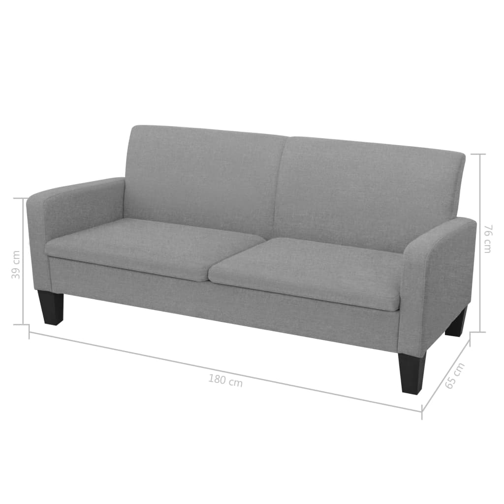 2-dijelni set sofa od tkanina svjetlosivi
