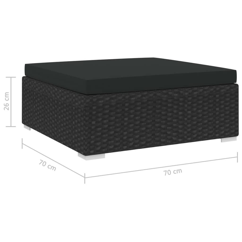 Modularni tabure s jastukom 1 kom od poliratana crni