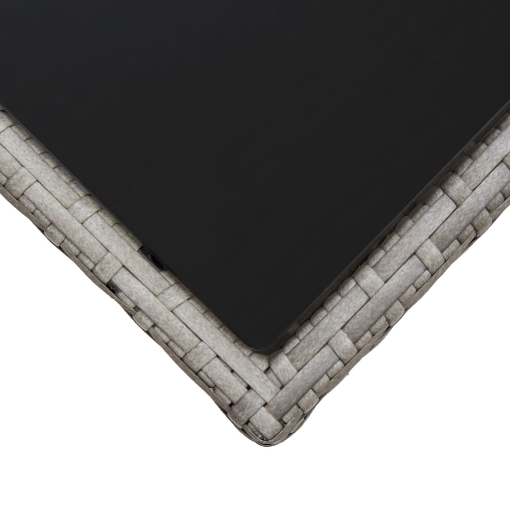 Stolić za kavu sivi 45 x 45 x 40 cm od poliratana i stakla
