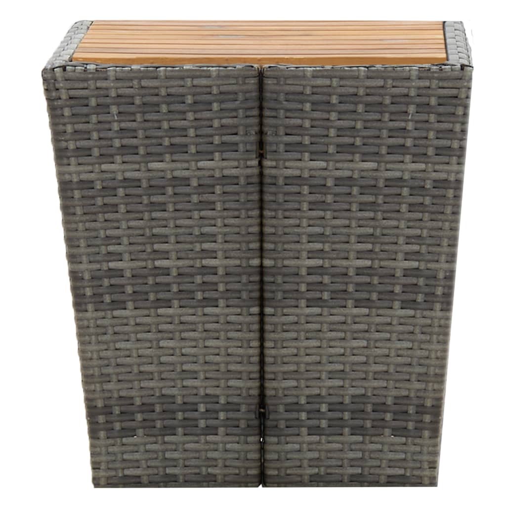 Stolić za čaj sivi 41,5x41,5x43 cm poliratan i bagremovo drvo