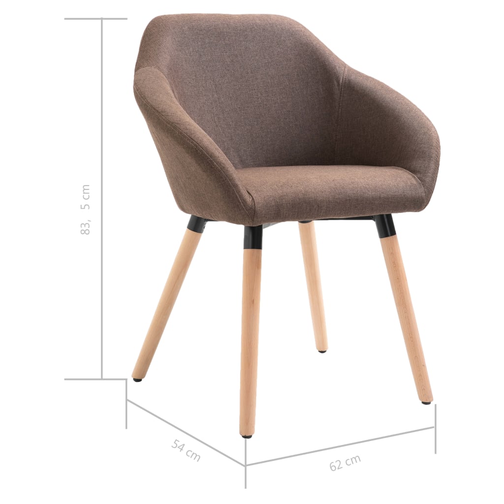 Blagovaonske stolice od tkanine 6 kom smeđe