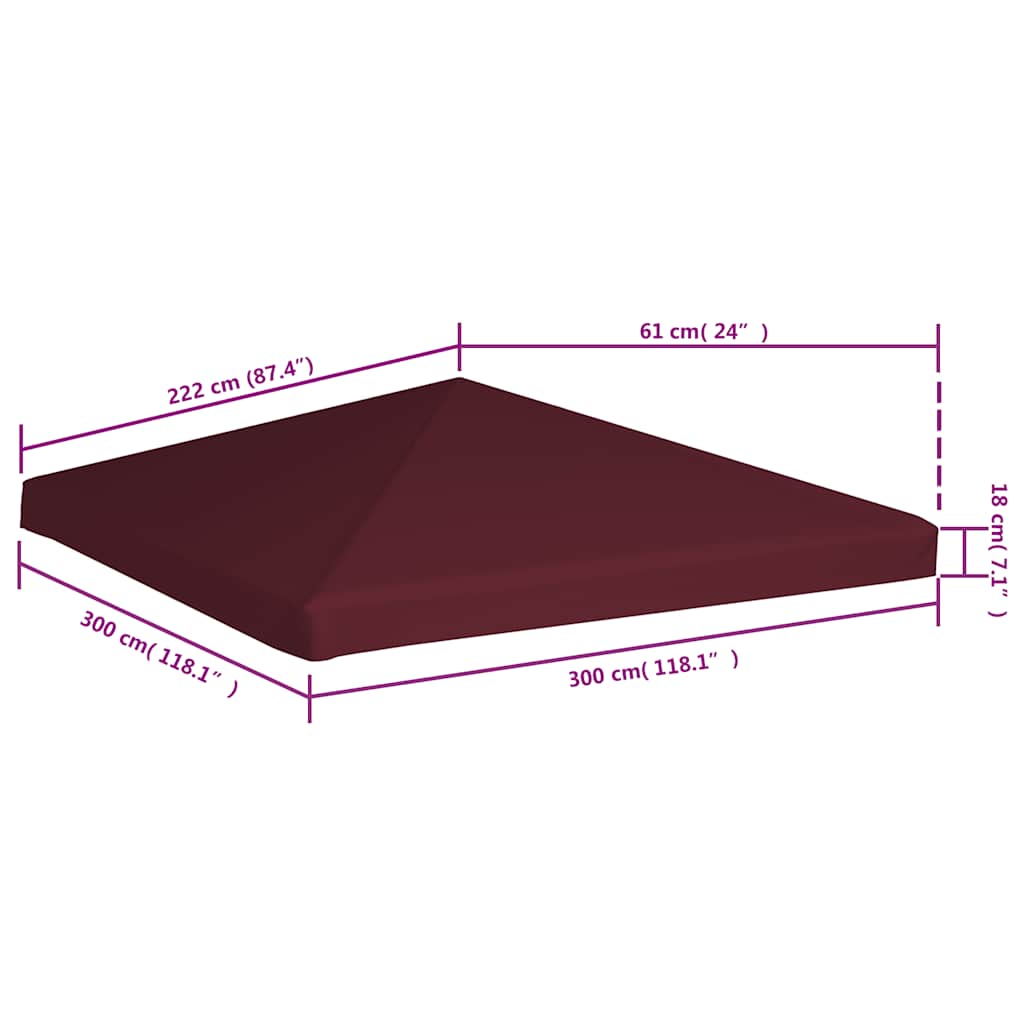 Pokrov za sjenicu 310 g/m² 3 x 3 m bordo