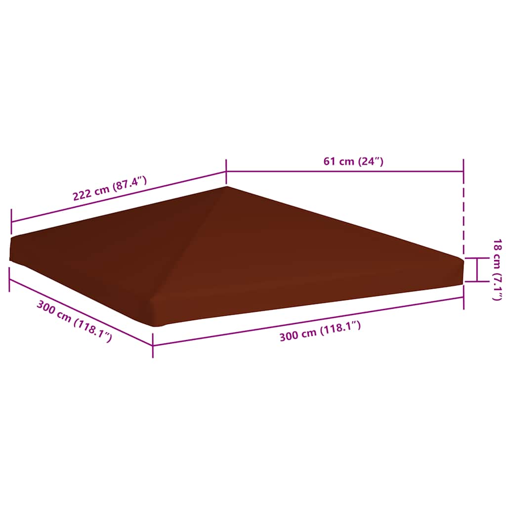Pokrov za sjenicu 310 g/m² boja cigle 3 x 3 m
