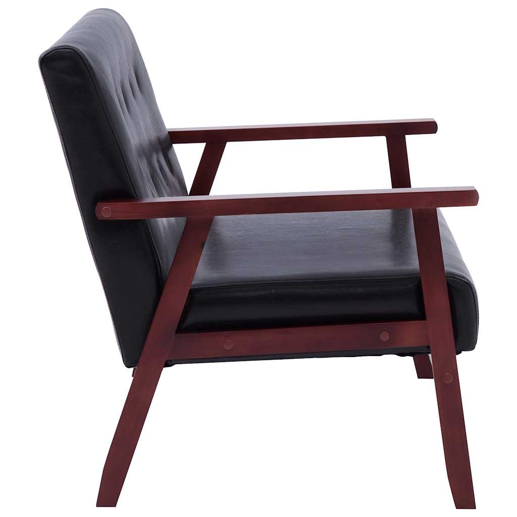 2-dijelni set sofa od umjetne kože crni