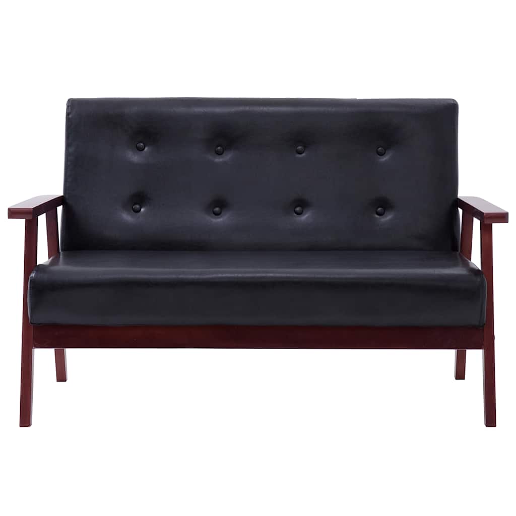 2-dijelni set sofa od umjetne kože crni