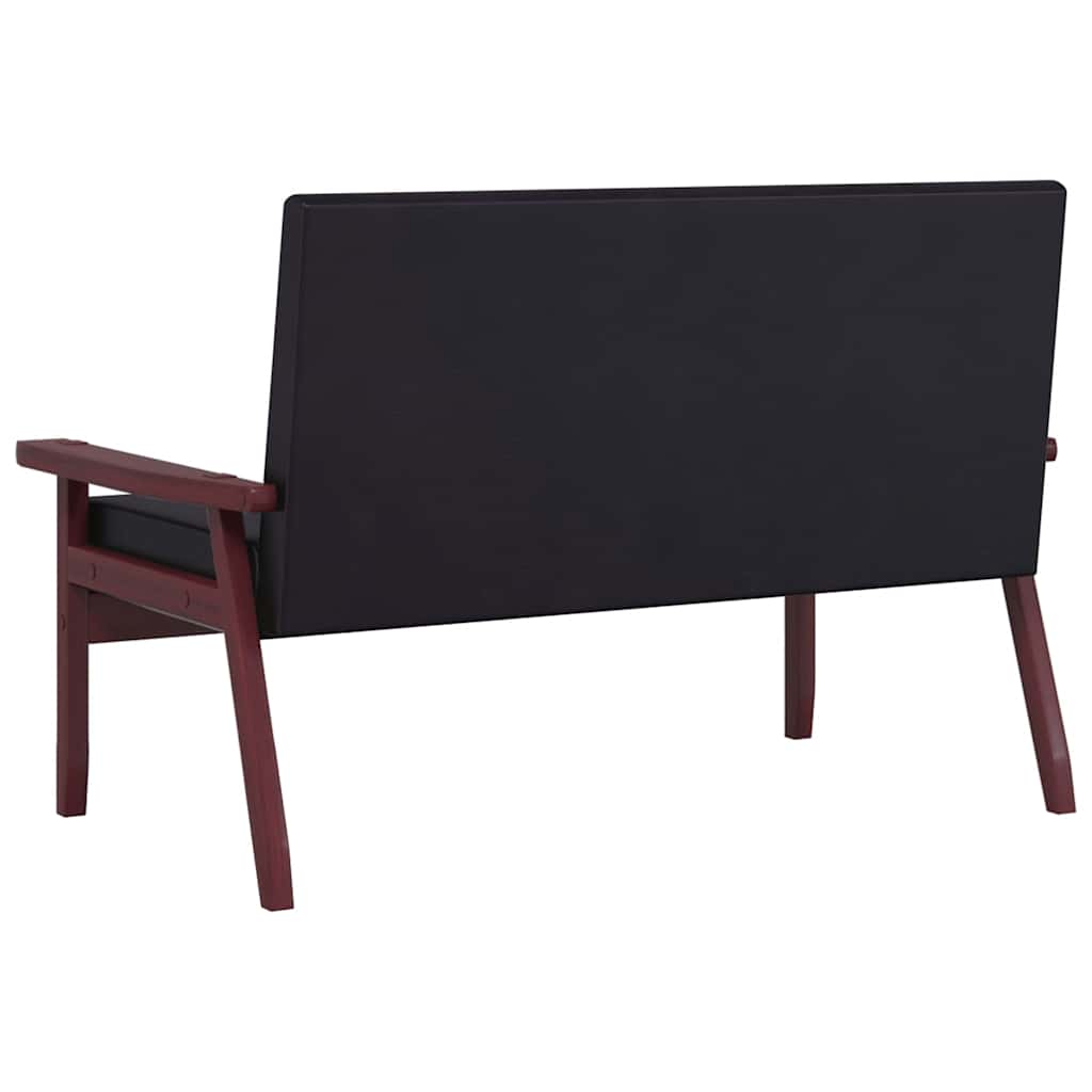 2-dijelni set sofa od umjetne kože crni