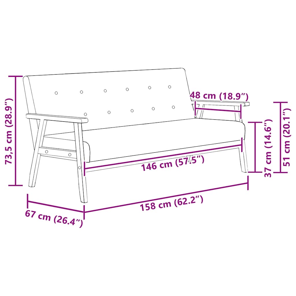 2-dijelni set sofa od umjetne kože crni