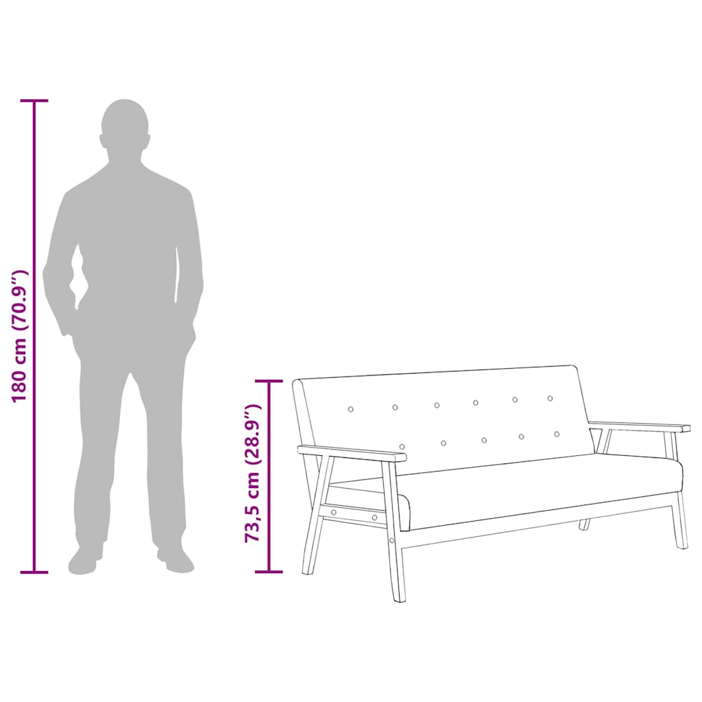 2-dijelni set sofa od umjetne kože crni