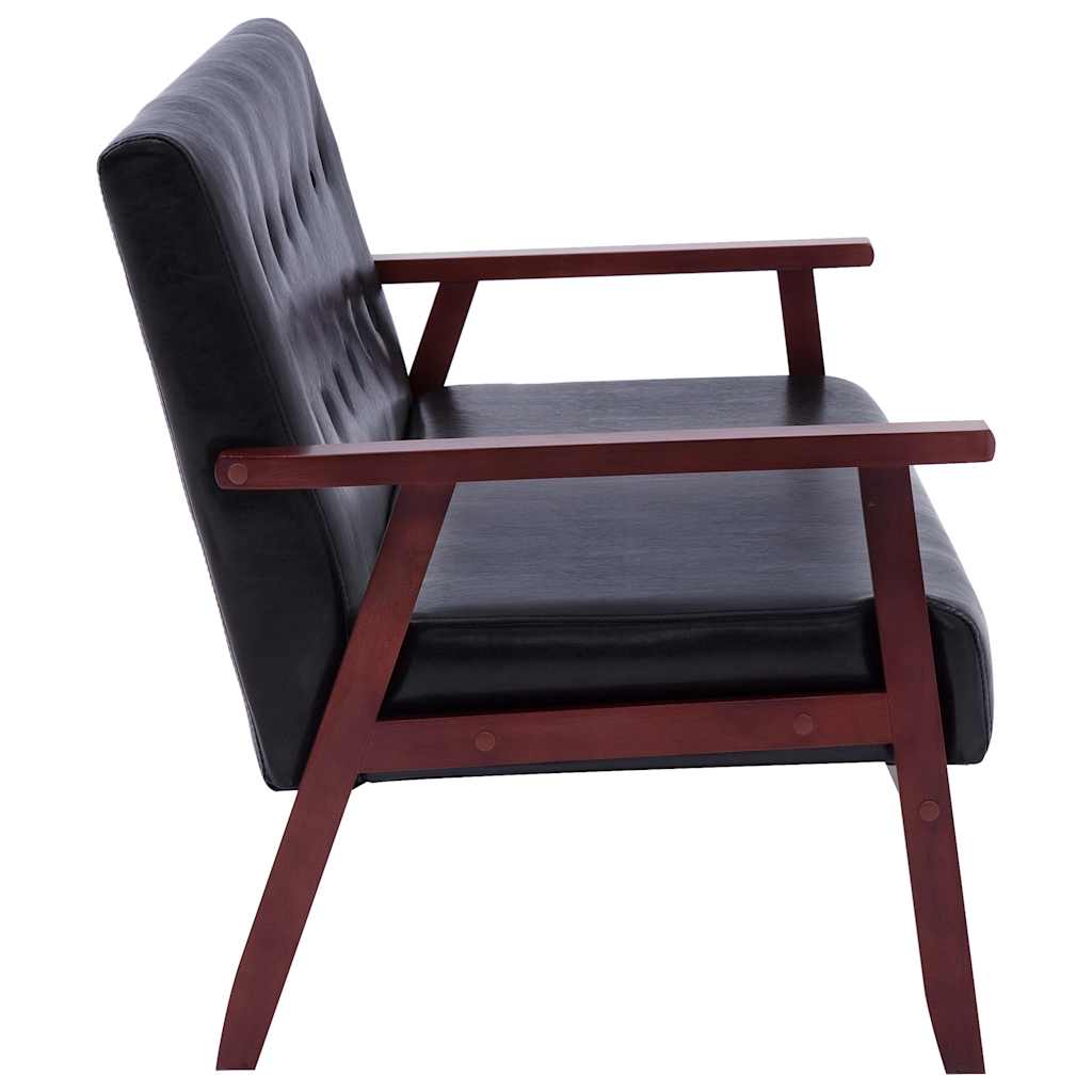 2-dijelni set sofa od umjetne kože crni