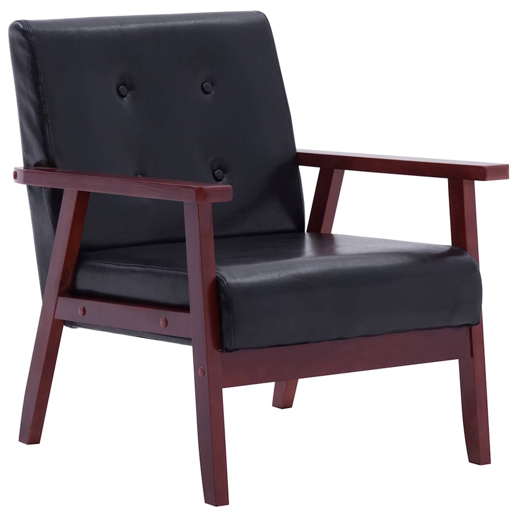 2-dijelni set sofa od umjetne kože crni