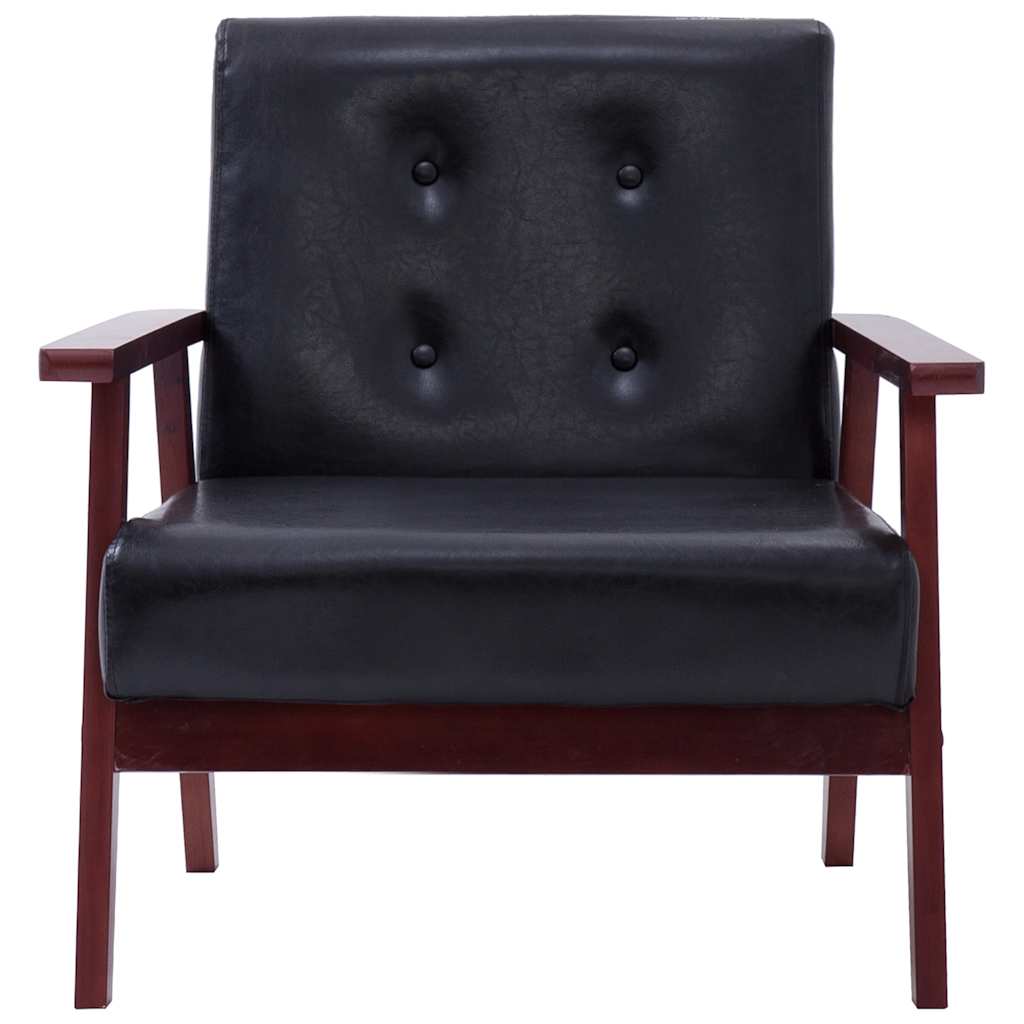 2-dijelni set sofa od umjetne kože crni
