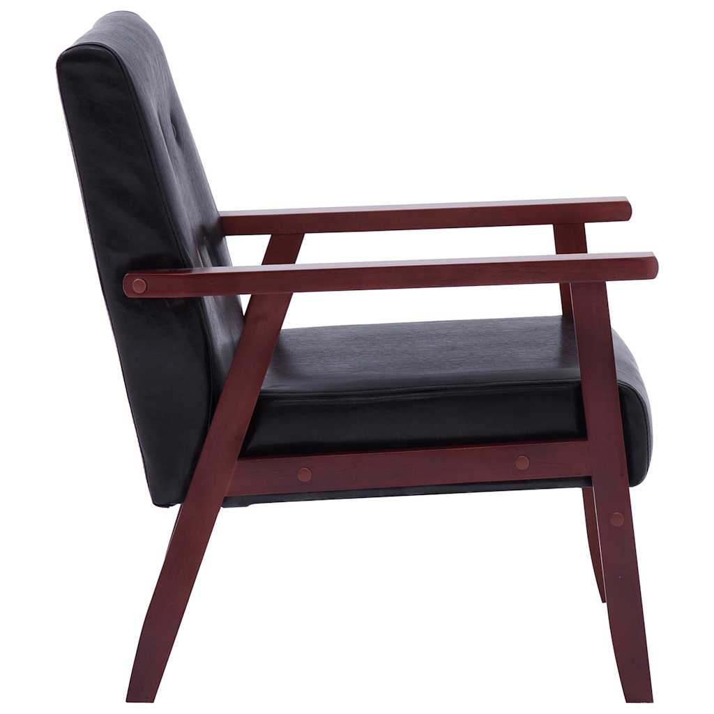 3-dijelni set sofa od umjetne kože crni
