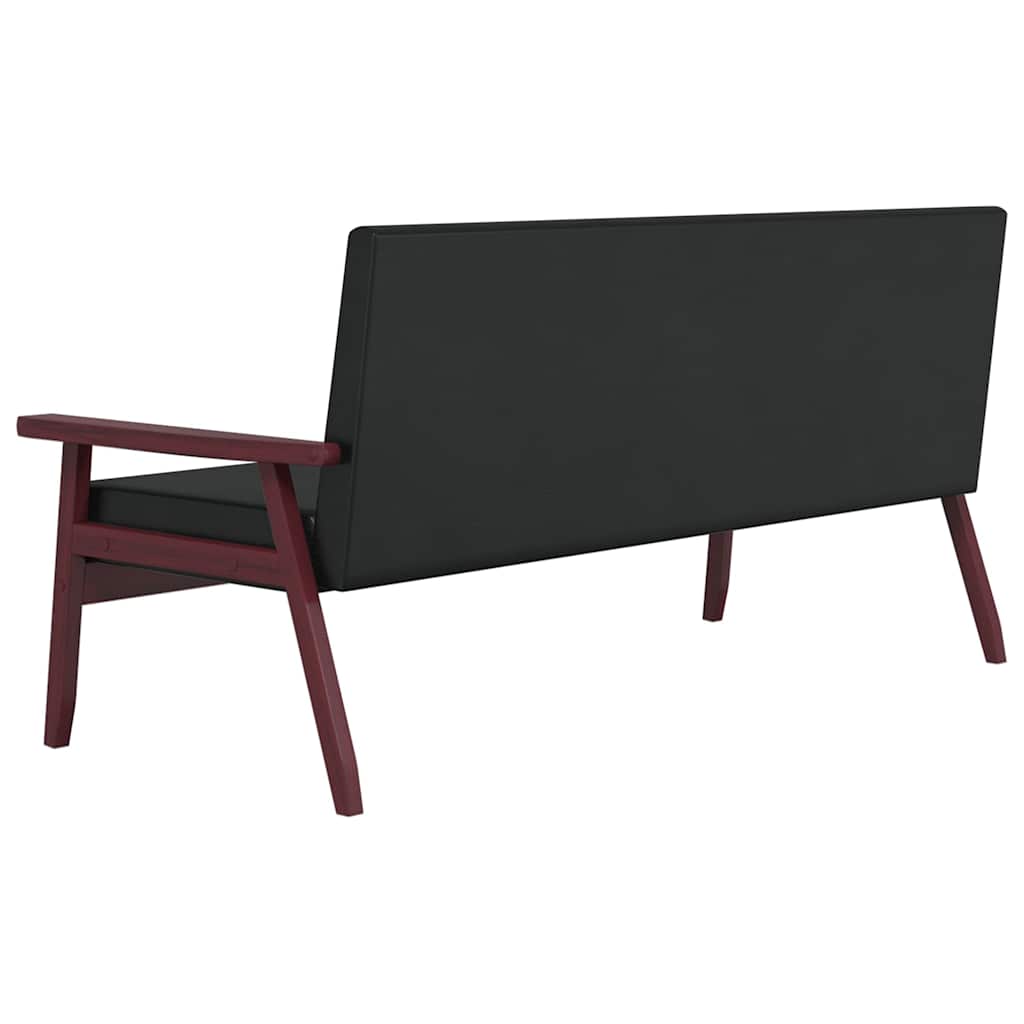 3-dijelni set sofa od umjetne kože crni