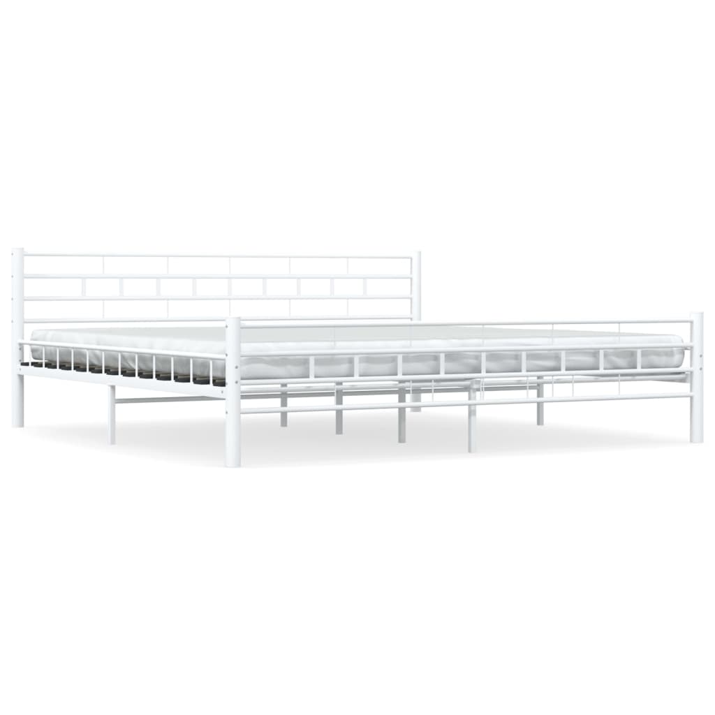 Okvir za krevet bijeli metalni 200 x 200 cm