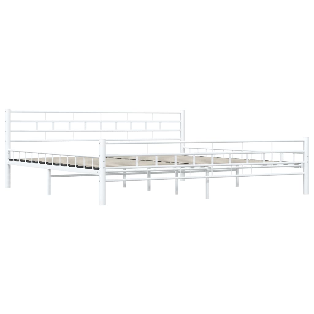 Okvir za krevet bijeli metalni 200 x 200 cm