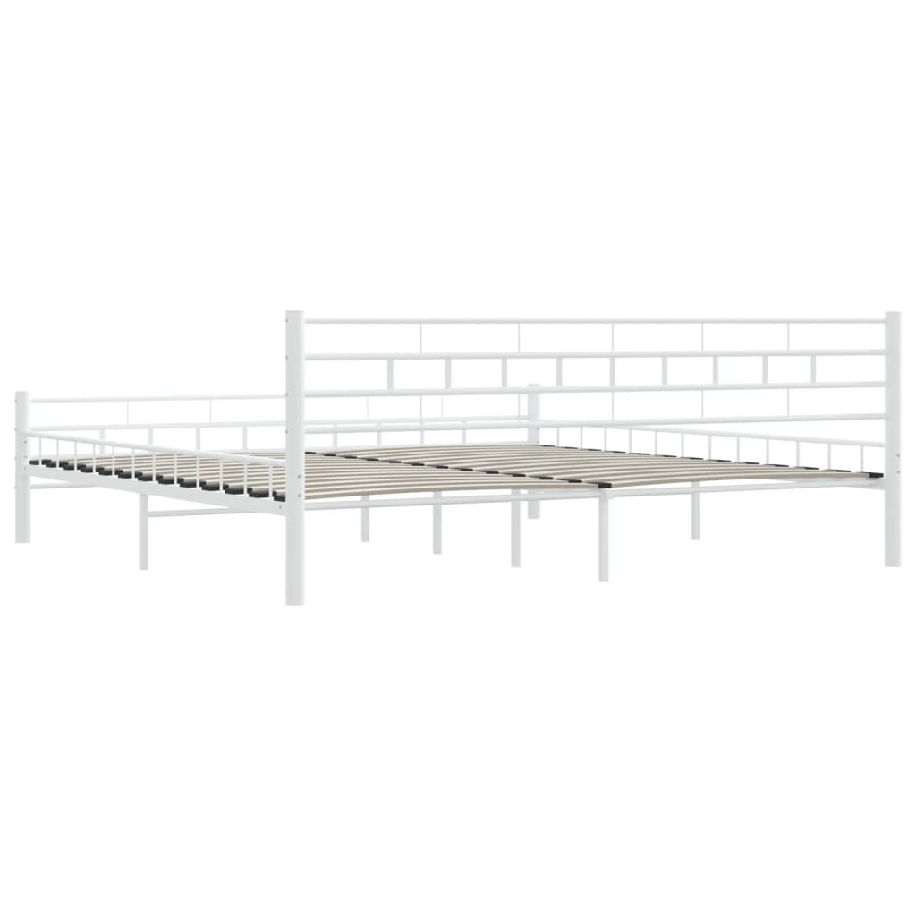 Okvir za krevet bijeli metalni 200 x 200 cm