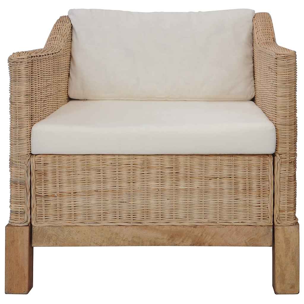 2-dijelni set sofa od prirodnog ratana s jastucima