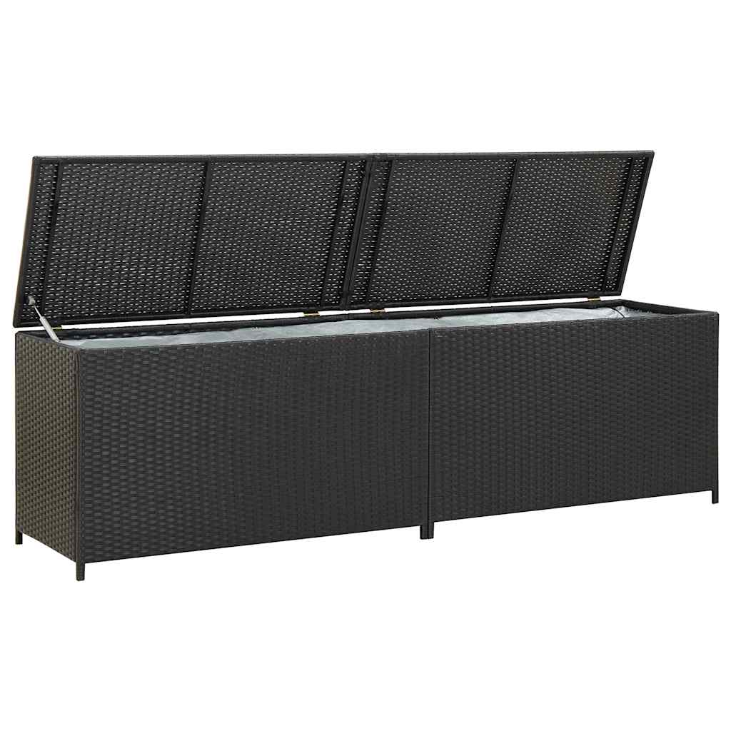 Vrtna kutija za pohranu od poliratana 200 x 50 x 60 cm crna