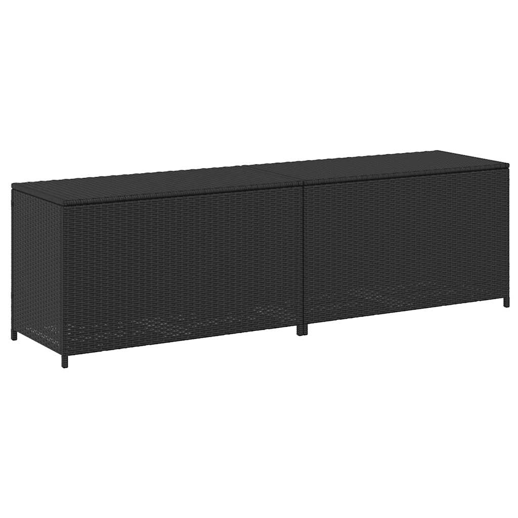 Vrtna kutija za pohranu od poliratana 200 x 50 x 60 cm crna
