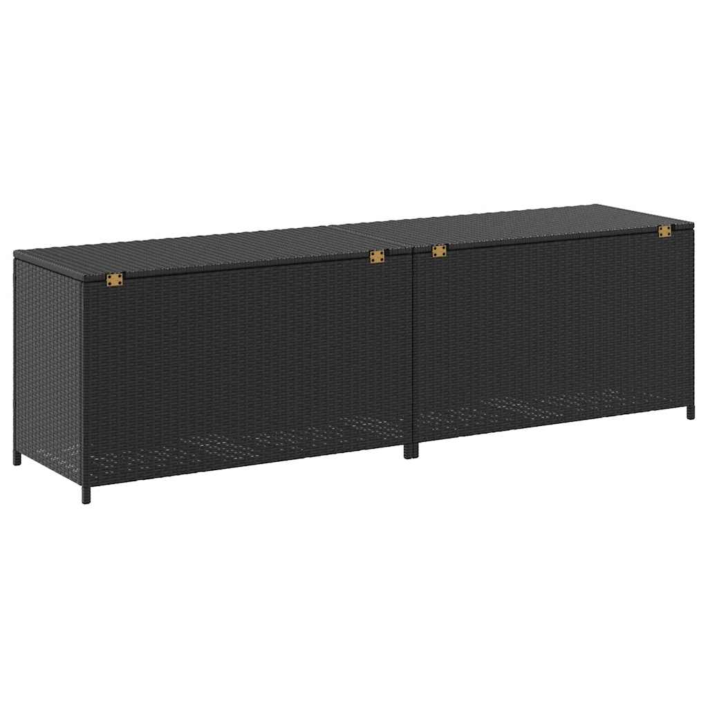 Vrtna kutija za pohranu od poliratana 200 x 50 x 60 cm crna