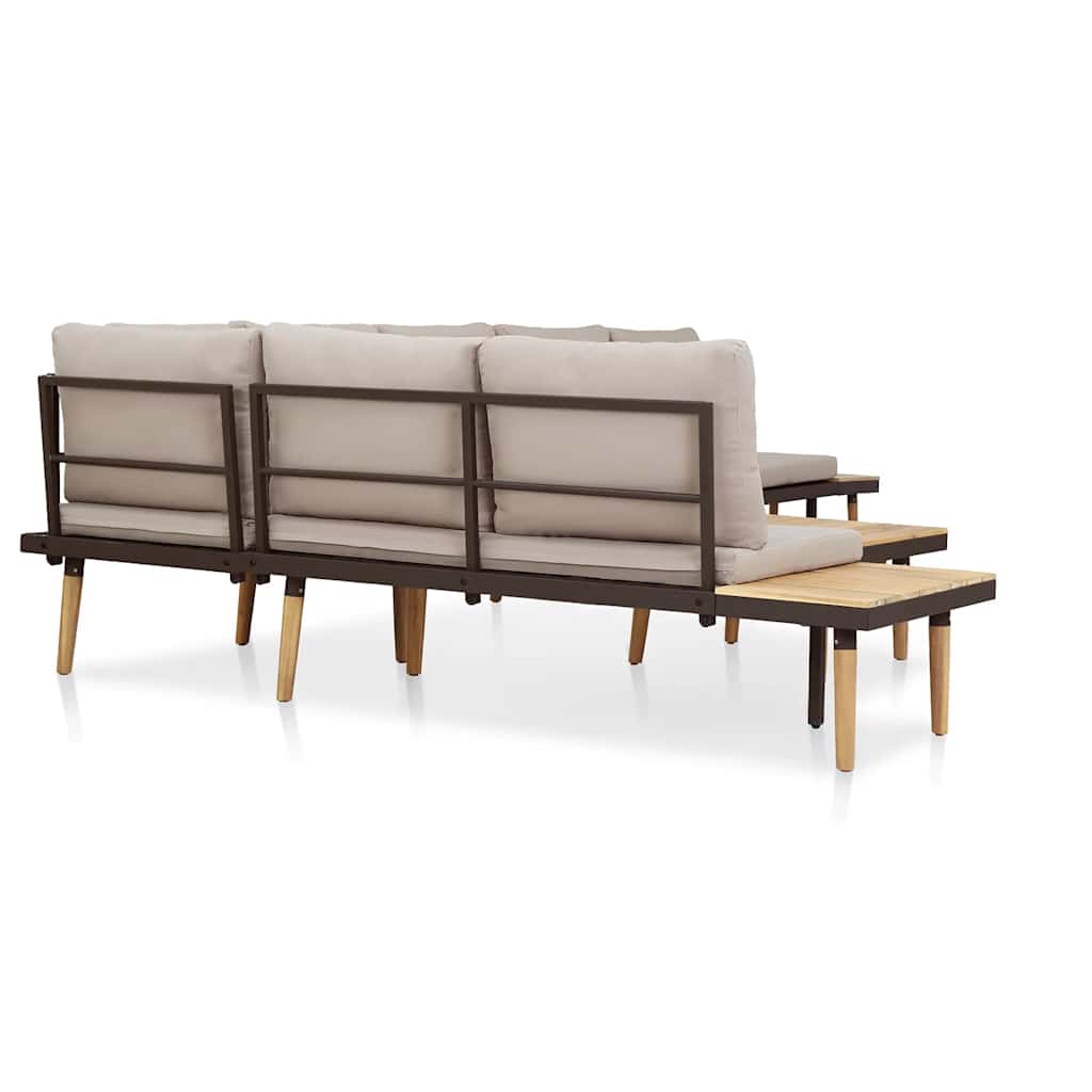 Vrtna garnitura za 7 osoba s jastucima od bagremovog drva smeđa