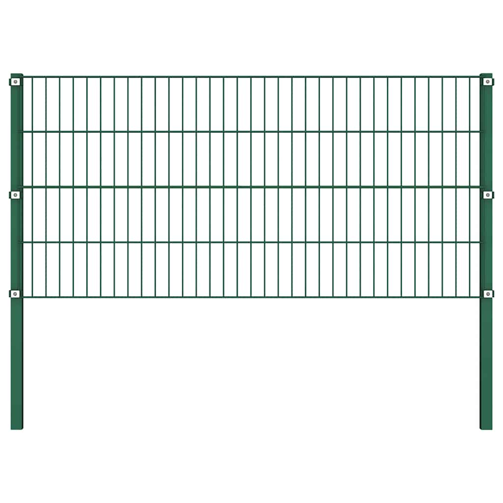 Ogradni panel sa stupovima od željeza 1040x80 cm zeleni