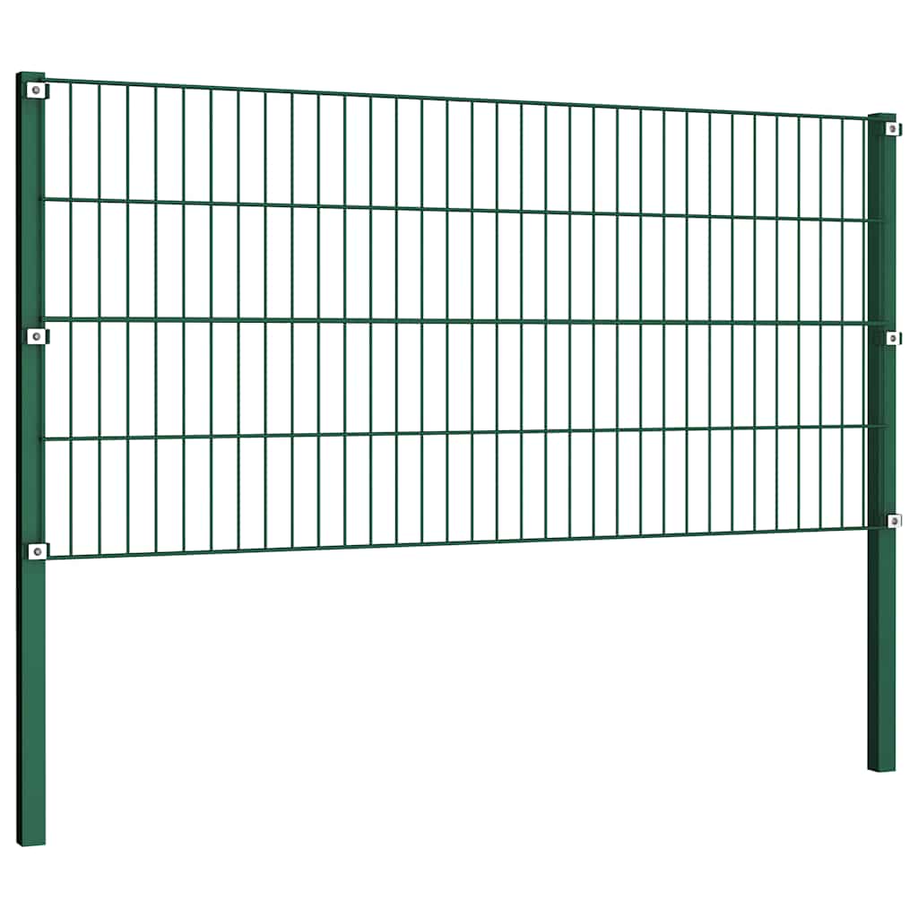 Ogradni panel sa stupovima od željeza 1040x80 cm zeleni
