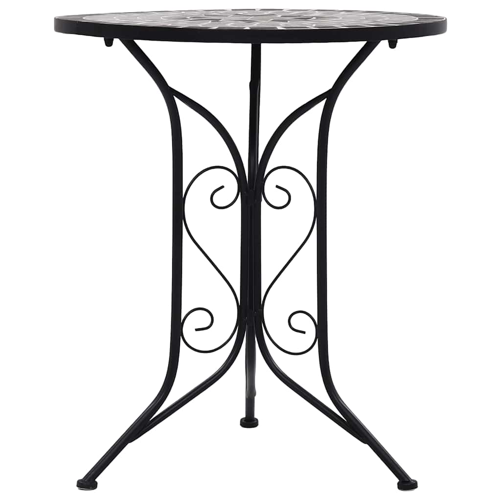Bistro stolić s mozaikom sivi 60 cm keramički
