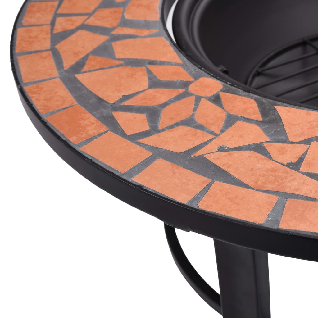 Posuda za vatru s mozaikom terakota 68 cm keramička