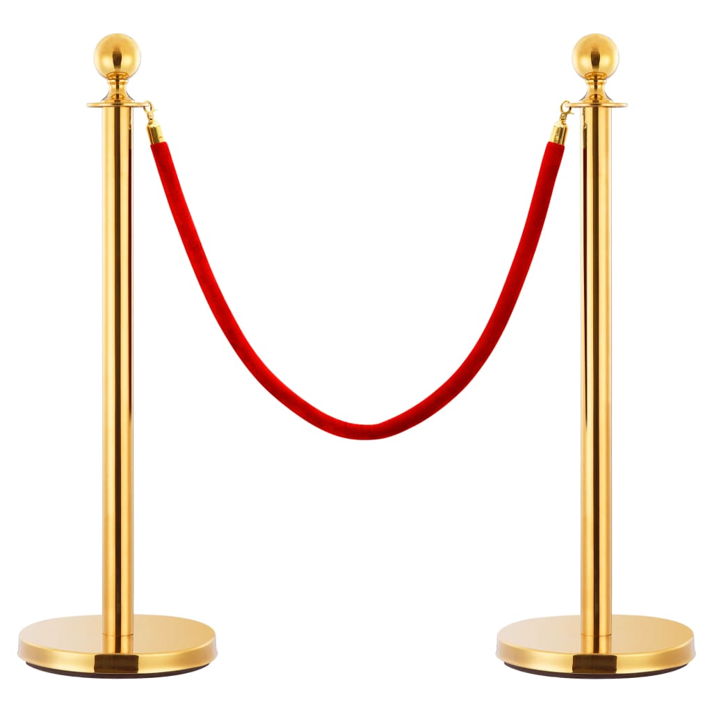 3-dijelni set VIP pregrade za red od nehrđajućeg čelika zlatni