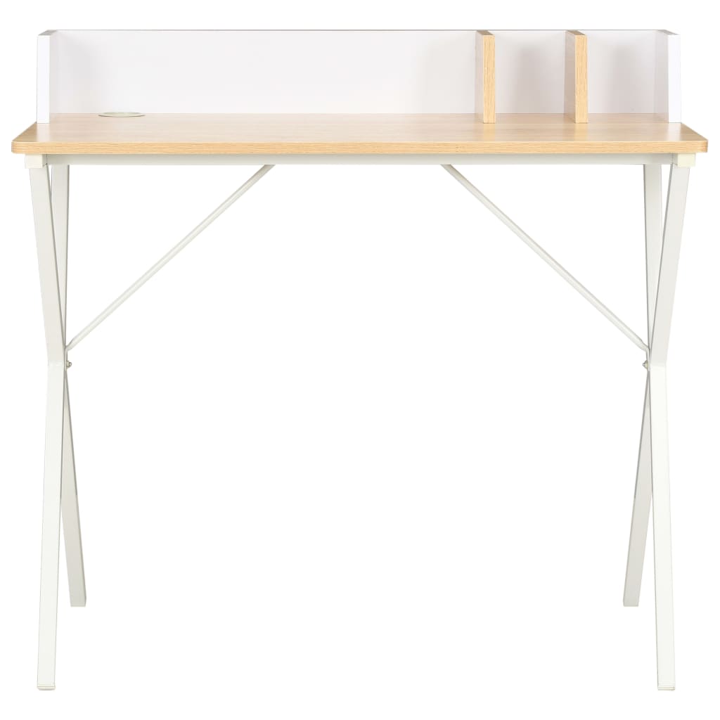 Radni stol bijela i prirodna boja 80 x 50 x 84 cm