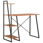 Radni stol s policama crno-smeđi 102 x 50 x 117 cm