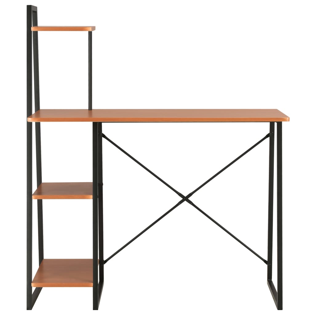 Radni stol s policama crno-smeđi 102 x 50 x 117 cm