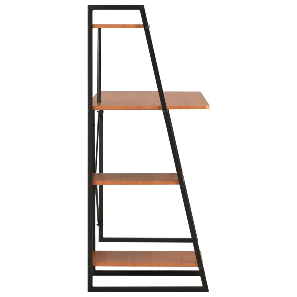 Radni stol s policama crno-smeđi 102 x 50 x 117 cm