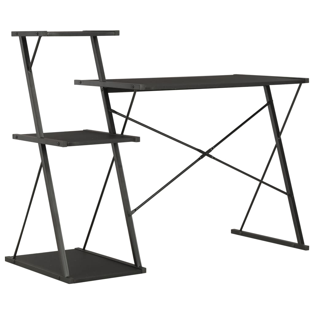 Radni stol s policom crni 116 x 50 x 93 cm