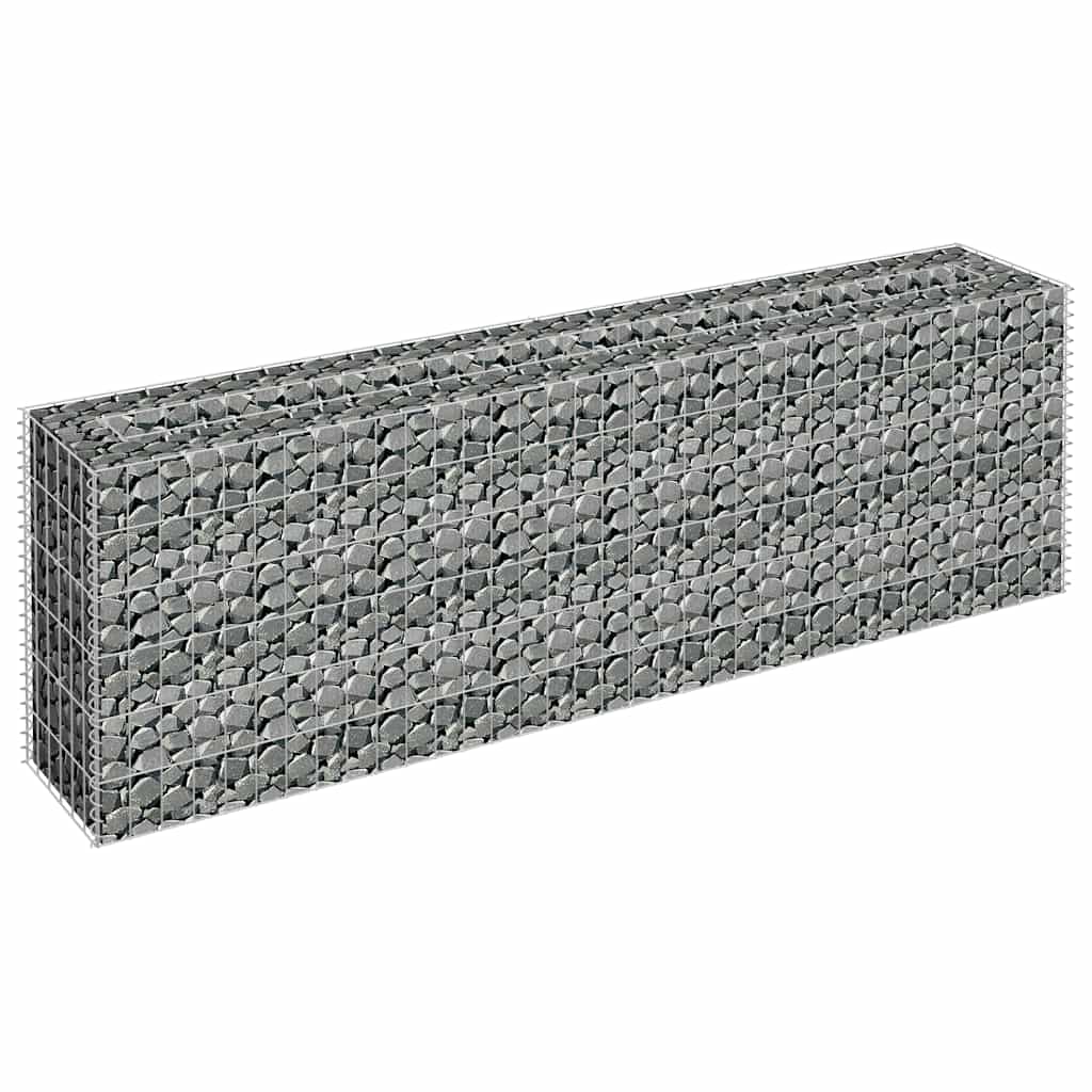 Gabionska sadilica od pocinčanog čelika 180 x 30 x 60 cm