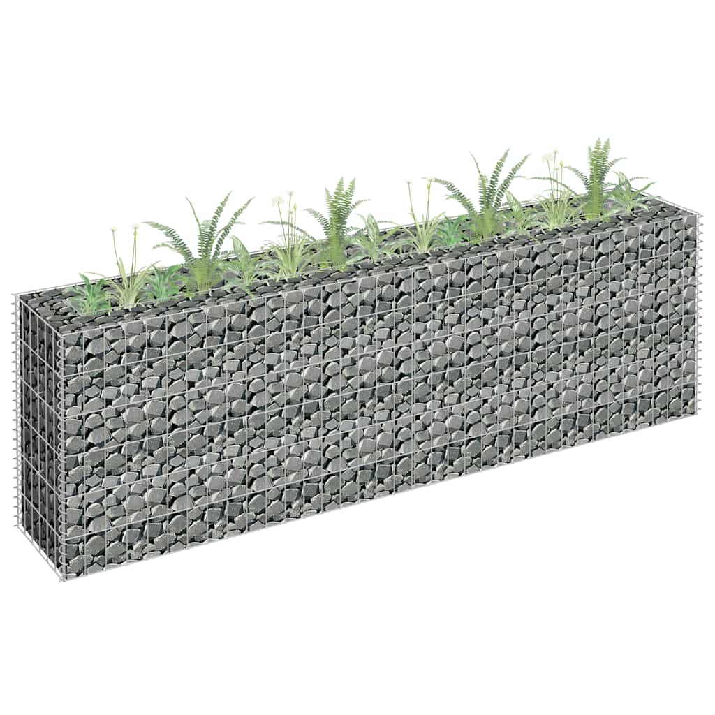 Gabionska sadilica od pocinčanog čelika 180 x 30 x 60 cm