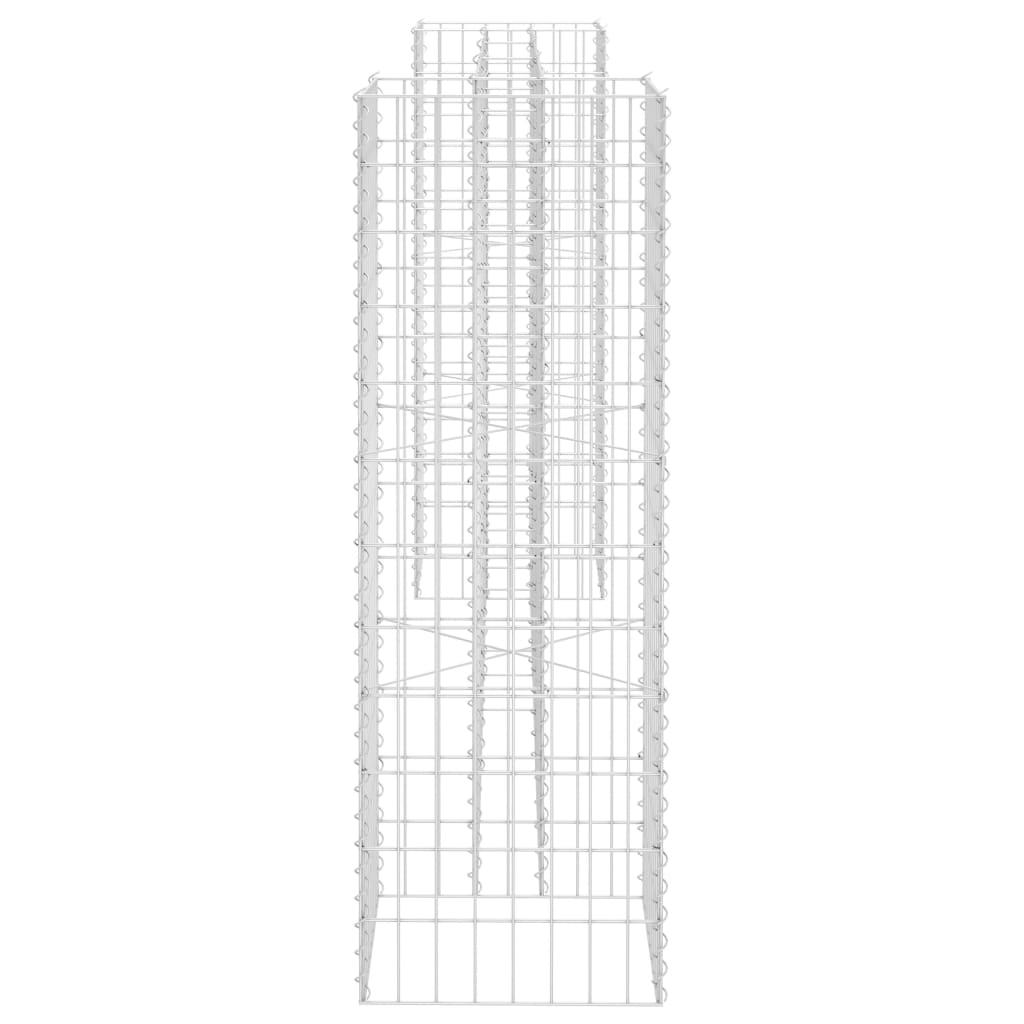 Gabionska sadilica u H-obliku od čelične žice 260 x 40 x 120 cm