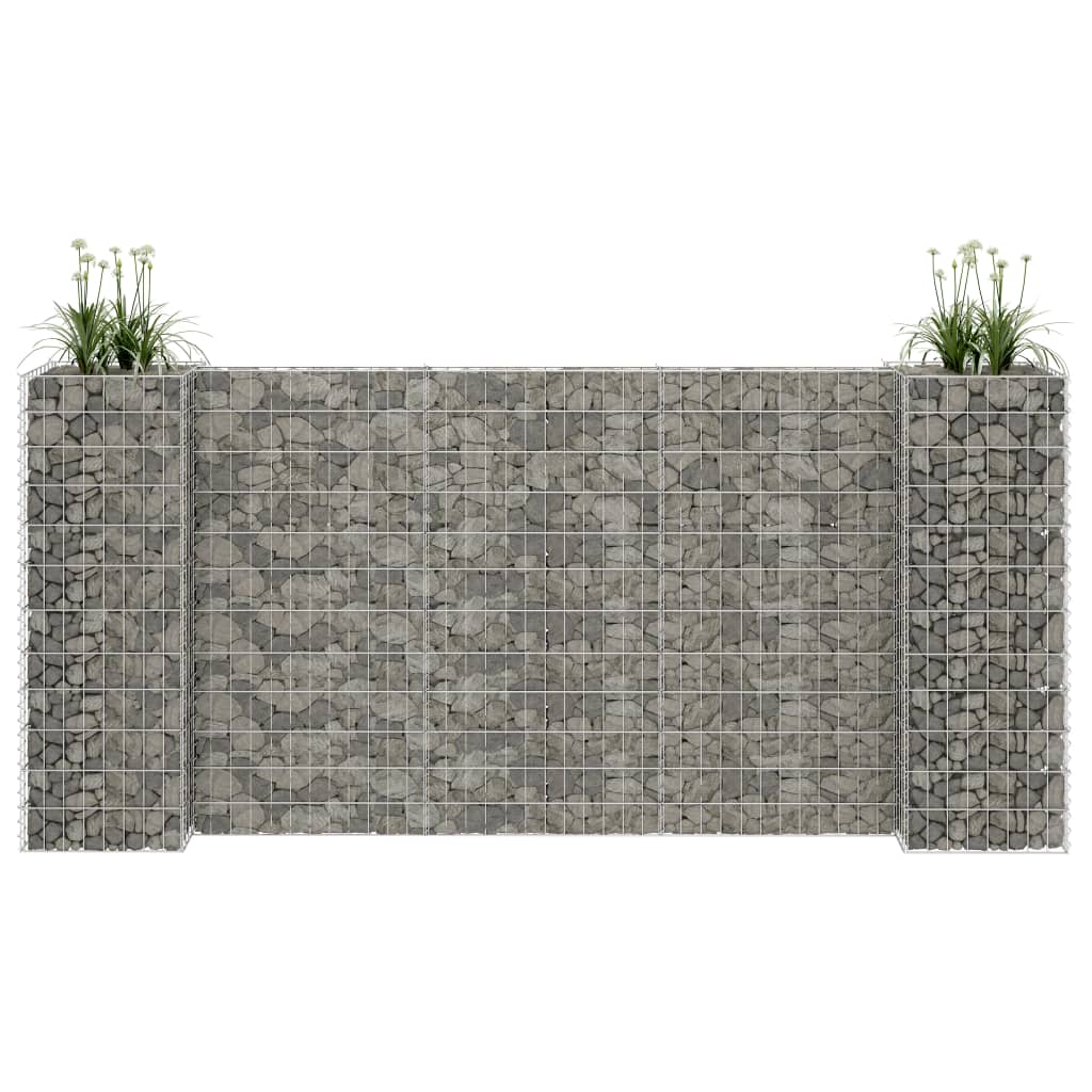 Gabionska sadilica u H-obliku od čelične žice 260 x 40 x 120 cm