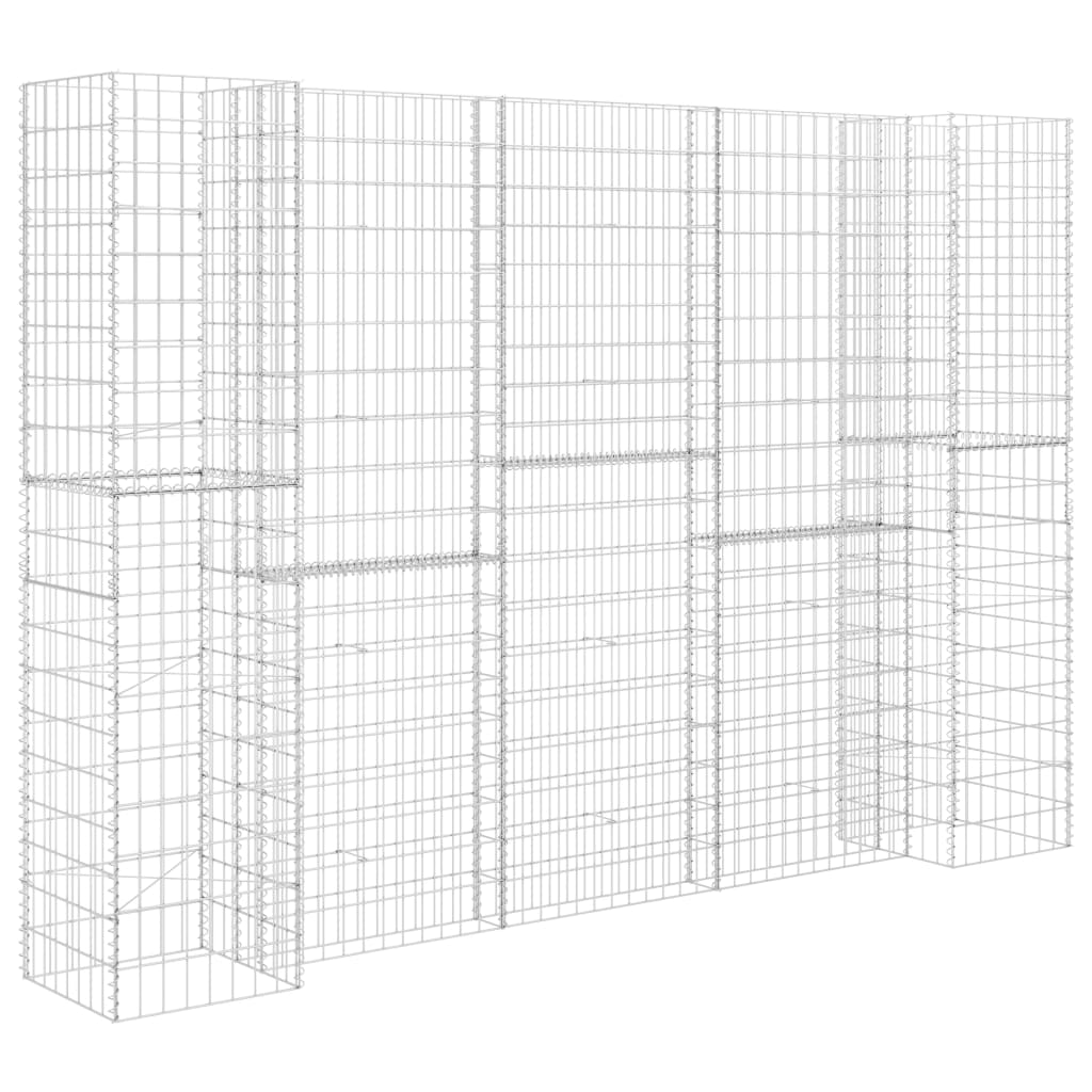Gabionska sadilica u H-obliku od čelične žice 260 x 40 x 180 cm