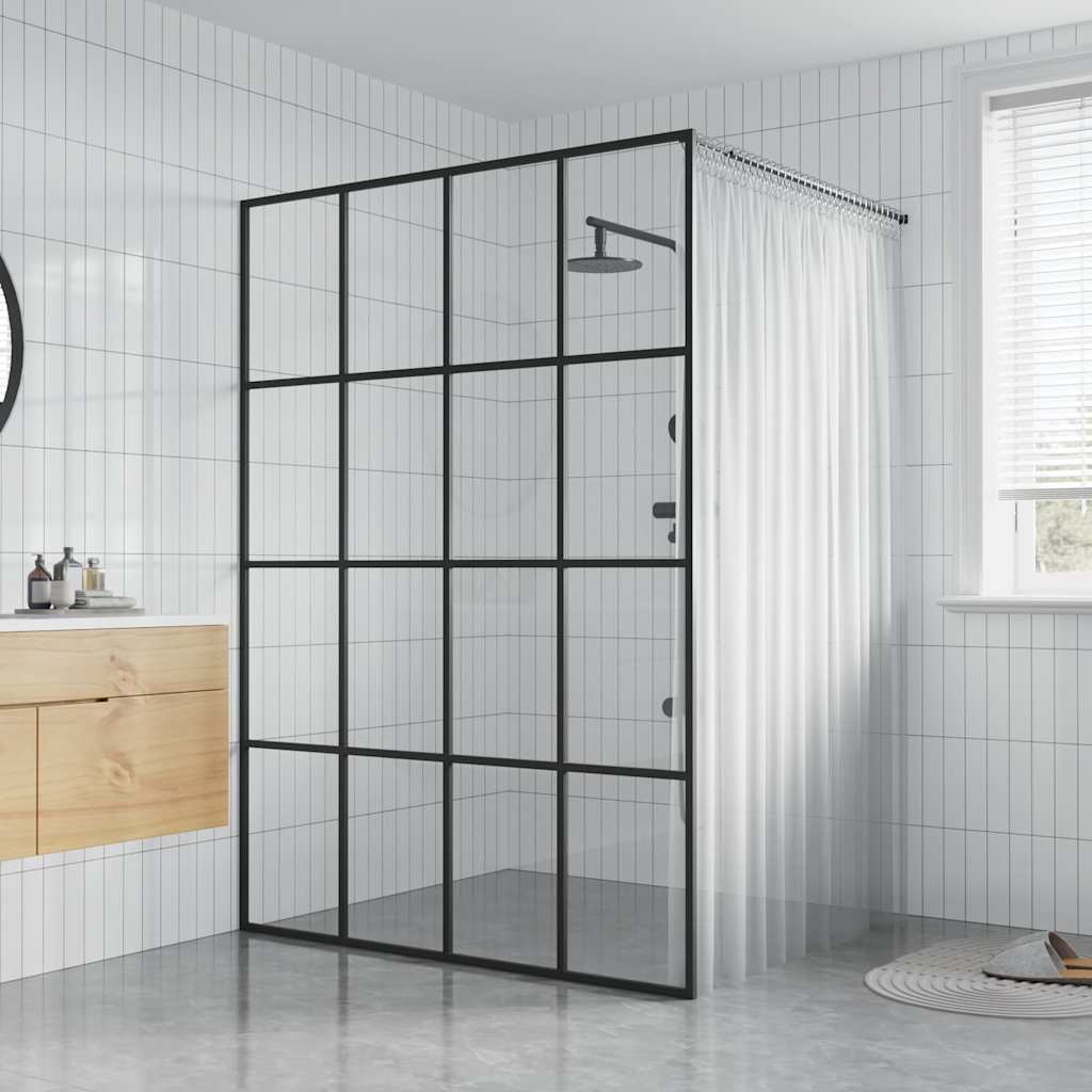Pregrada za tuširanje od prozirnog kaljenog stakla 140 x 195 cm