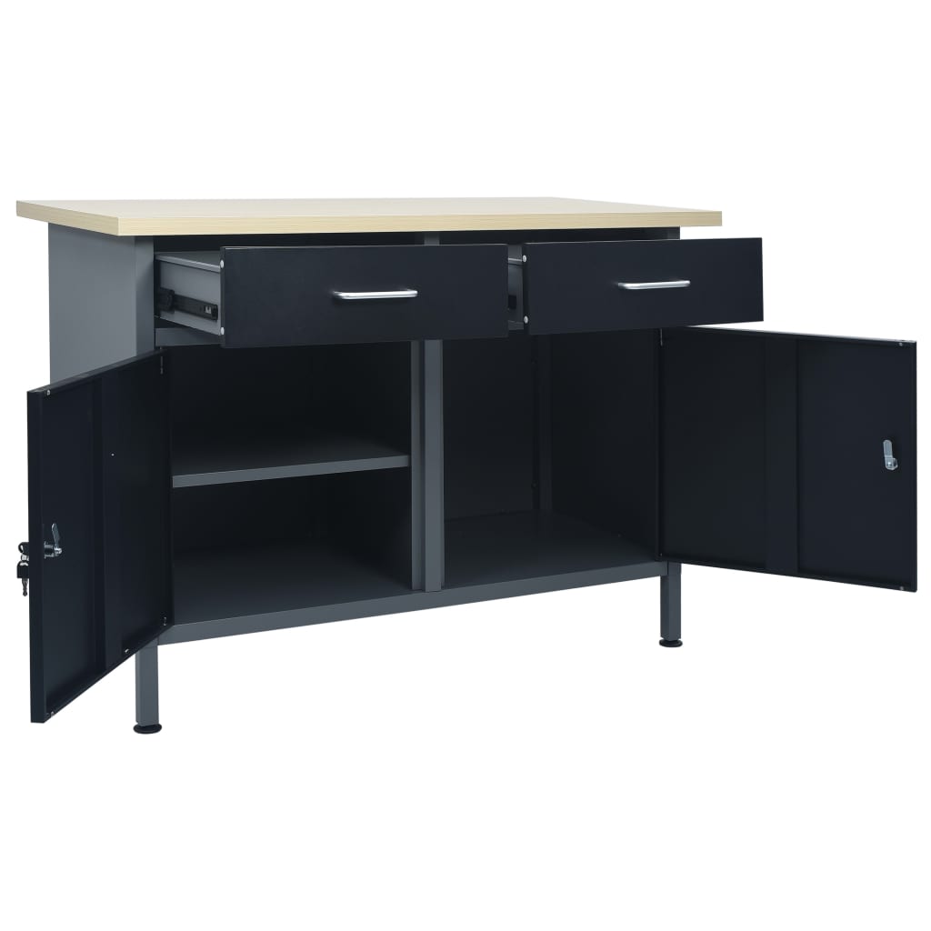 Radni stol crni 120 x 60 x 85 cm čelični