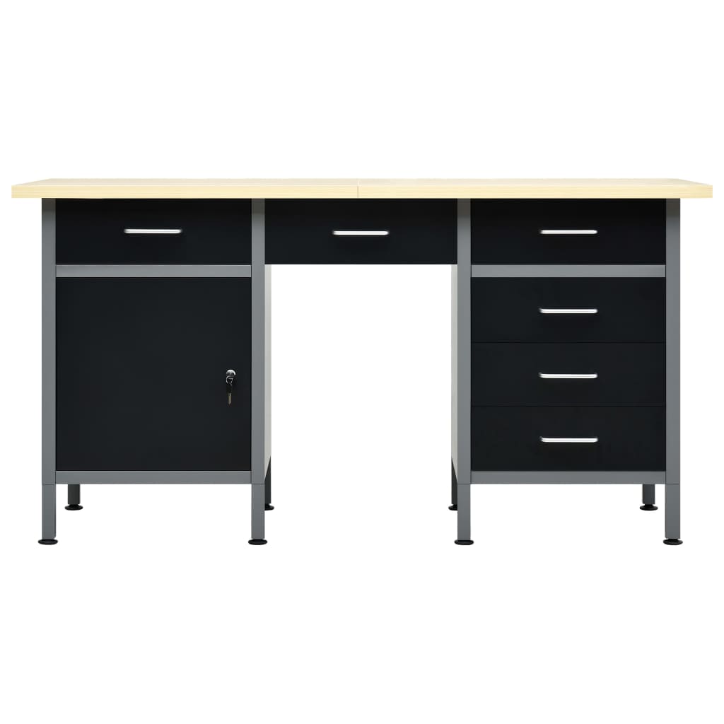 Radni stol crni 160 x 60 x 85 cm čelični